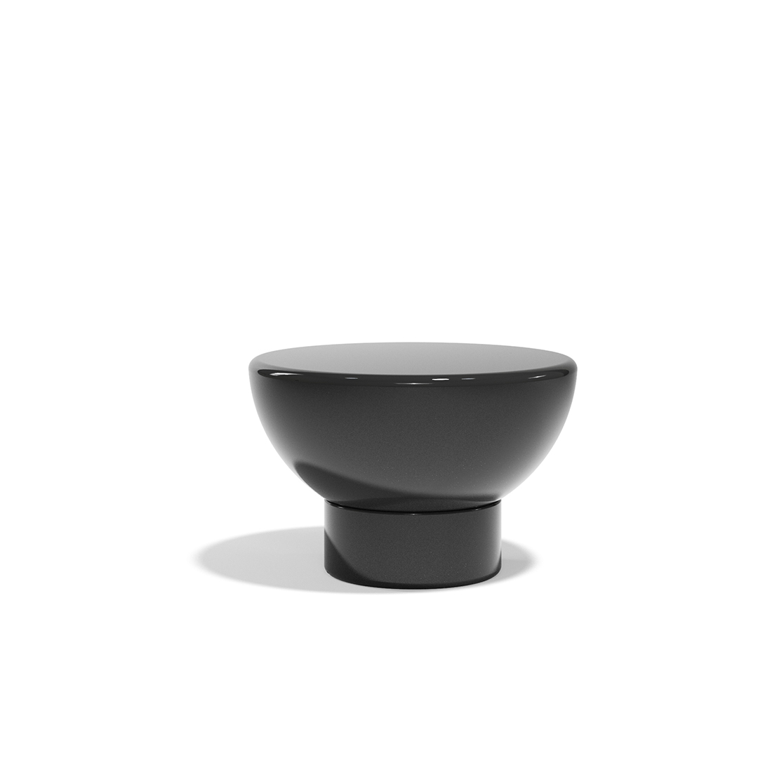 19 Vondom Luna Low Table Ramon Esteve 54866F Black Lacquered 
