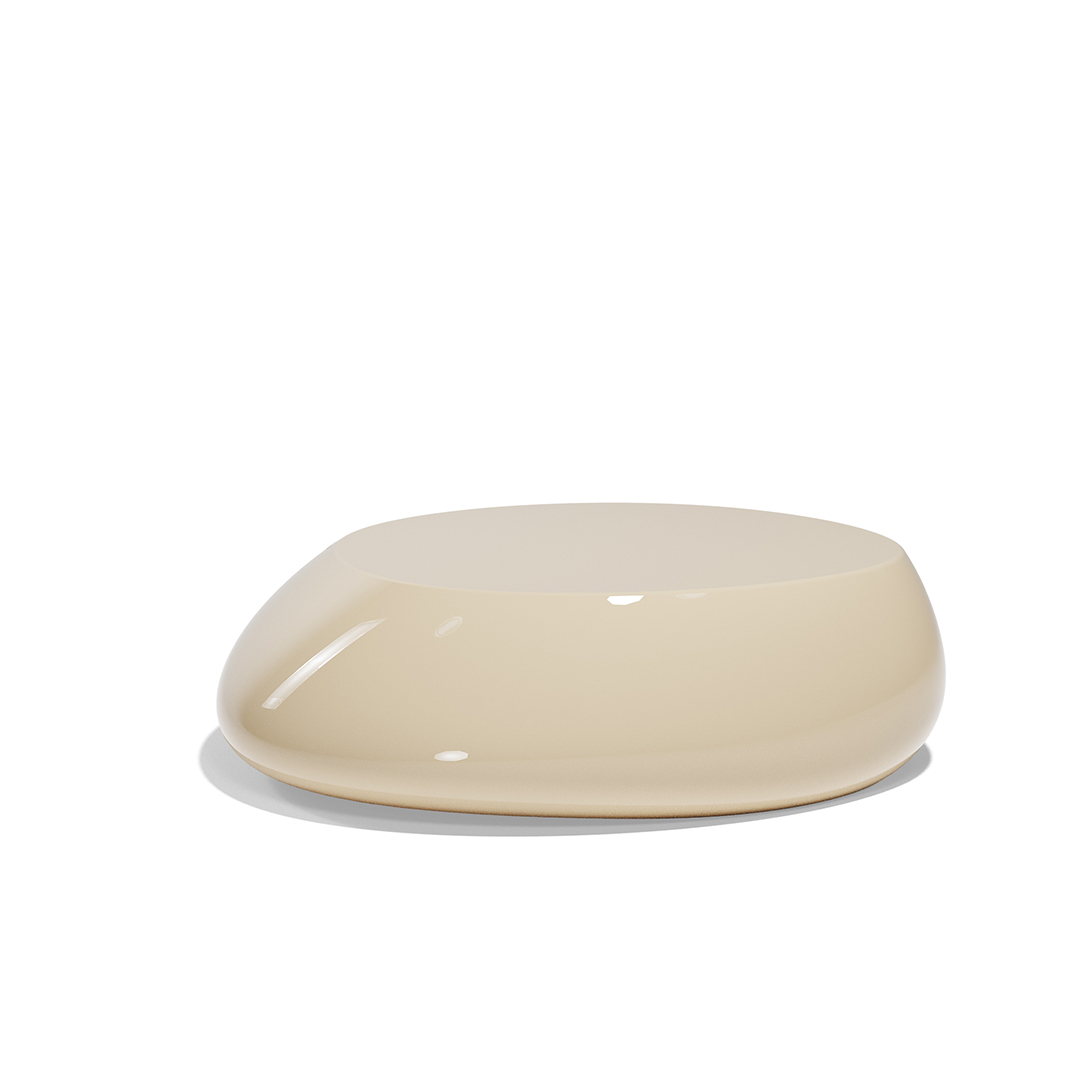20 Vondom Stone Coffee Table Stefano Giovannoni 55007F Cream Lacquered 