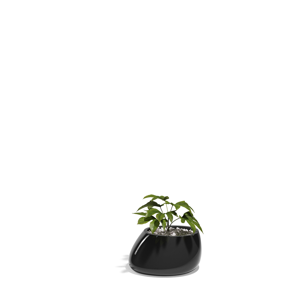 28 Vondom Stone Planter Stefano Giovannoni 55008F Black Lacquered 