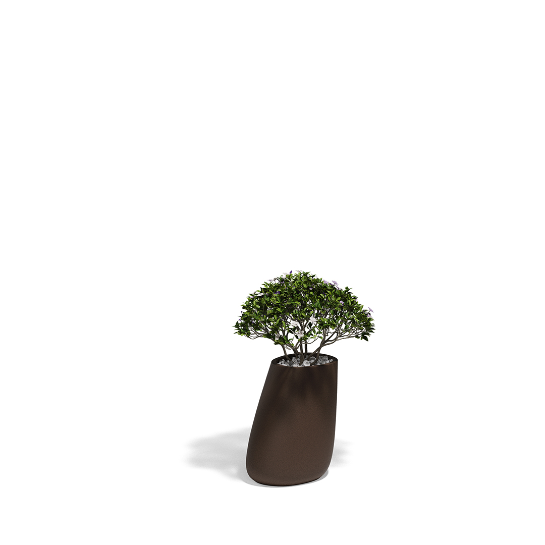 08 Vondom Stone Planter Stefano Giovannoni 55009A Brown 