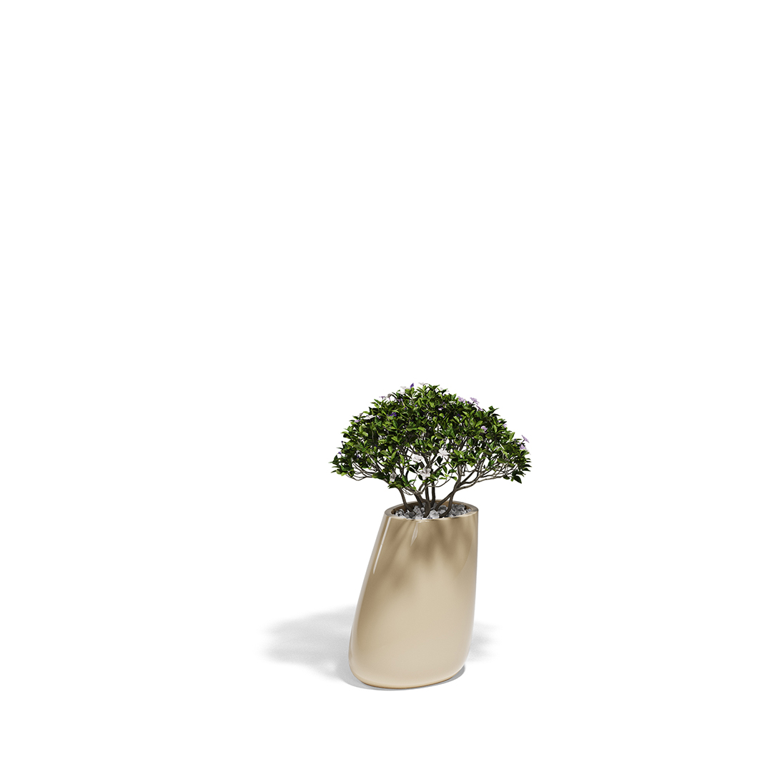 19 Vondom Stone Planter Stefano Giovannoni 55009F Cream Lacquered 