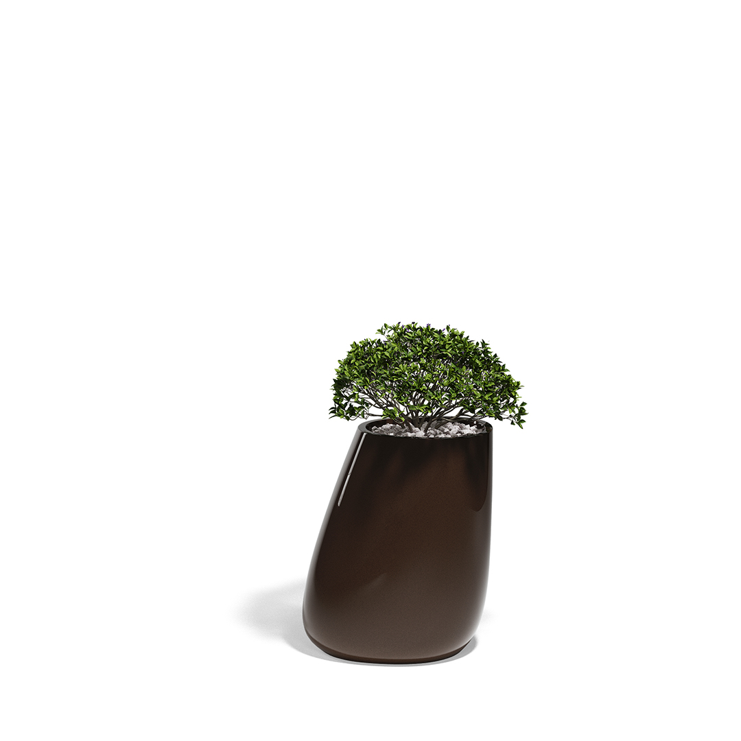 23 Vondom Stone Planter Stefano Giovannoni 55010F Brown Lacquered 
