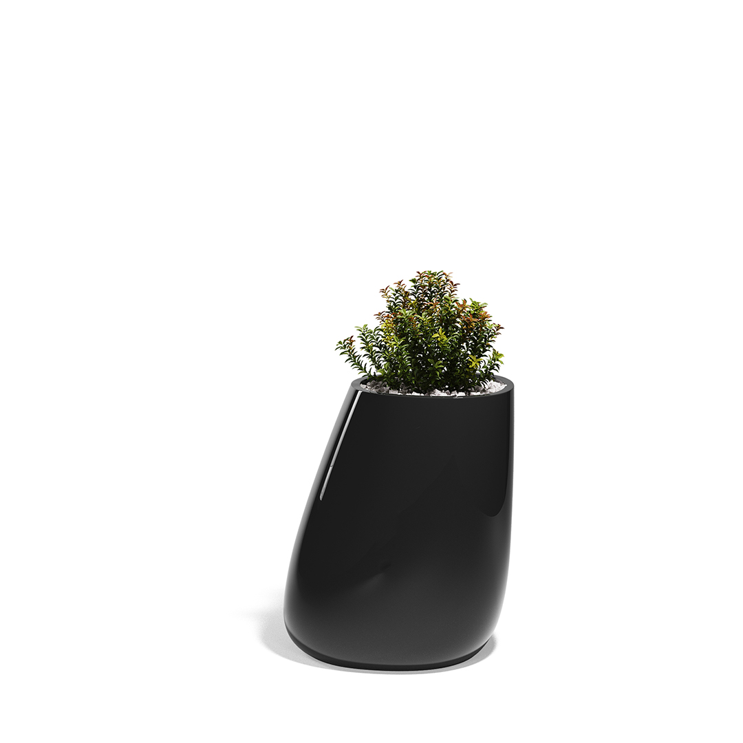 28 Vondom Stone Planter Stefano Giovannoni 55011F Black Lacquered 