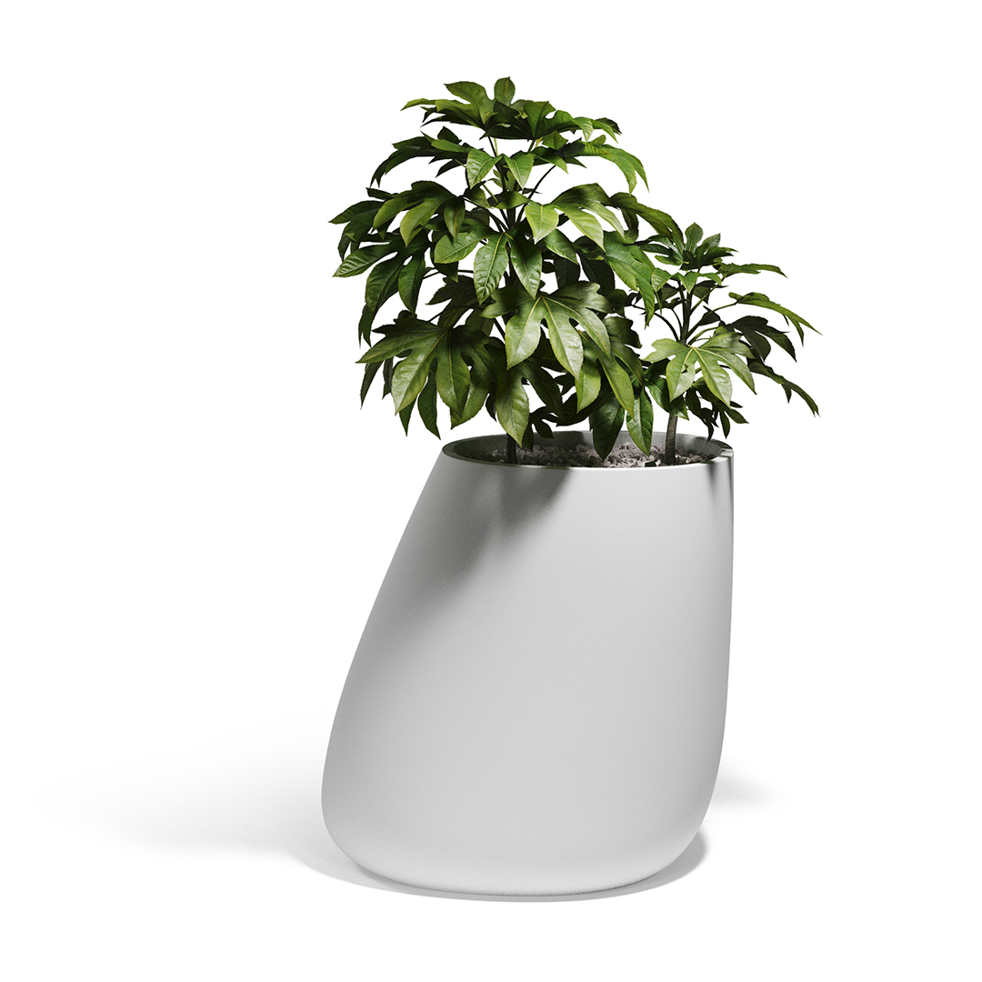 02 Vondom Stone Planter Stefano Giovannoni 55012A White 