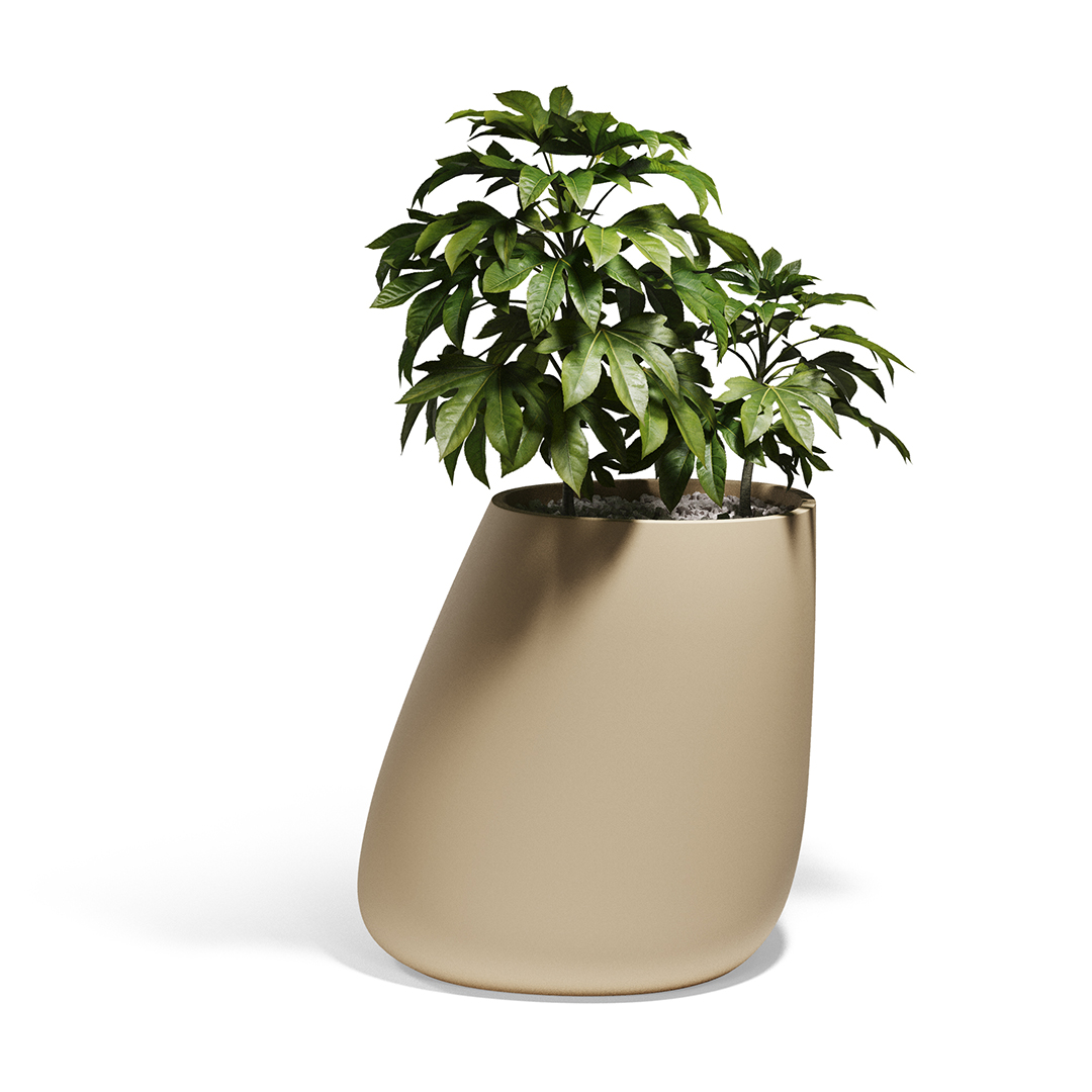 04 Vondom Stone Planter Stefano Giovannoni 55012A Cream 