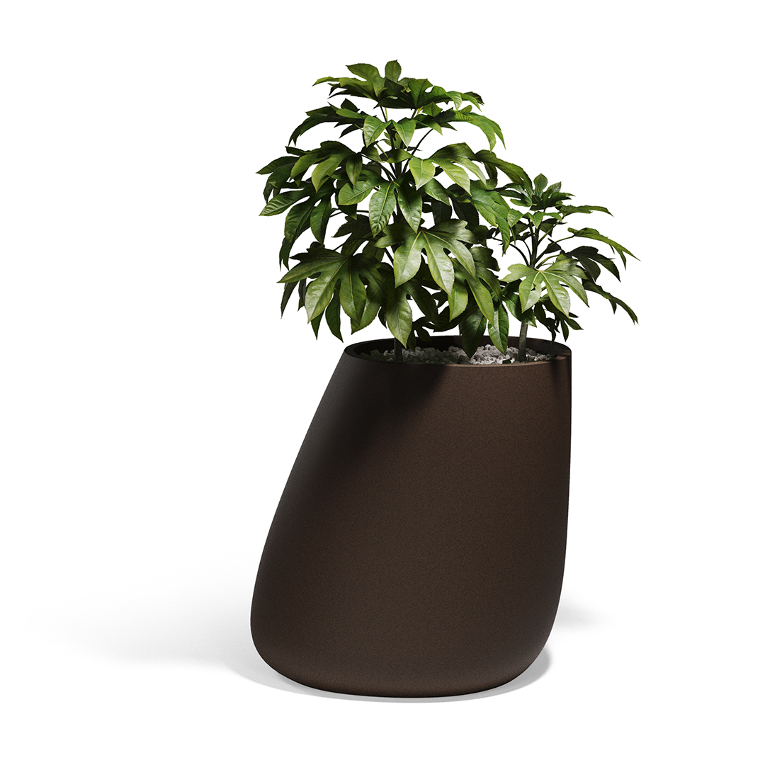 08 Vondom Stone Planter Stefano Giovannoni 55012A Brown 