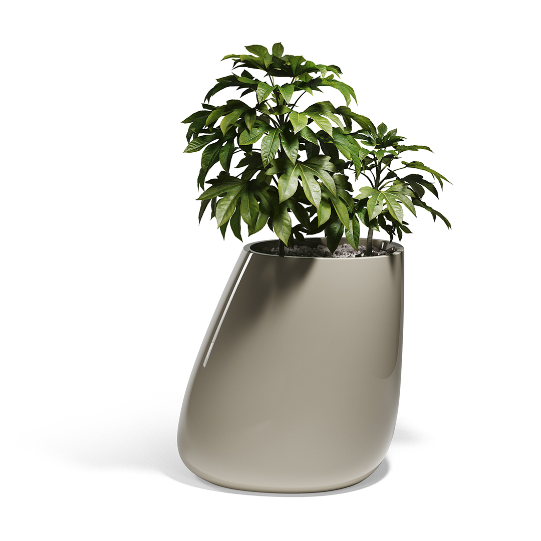 17 Vondom Stone Planter Stefano Giovannoni 55012F Ecru Lacquered 