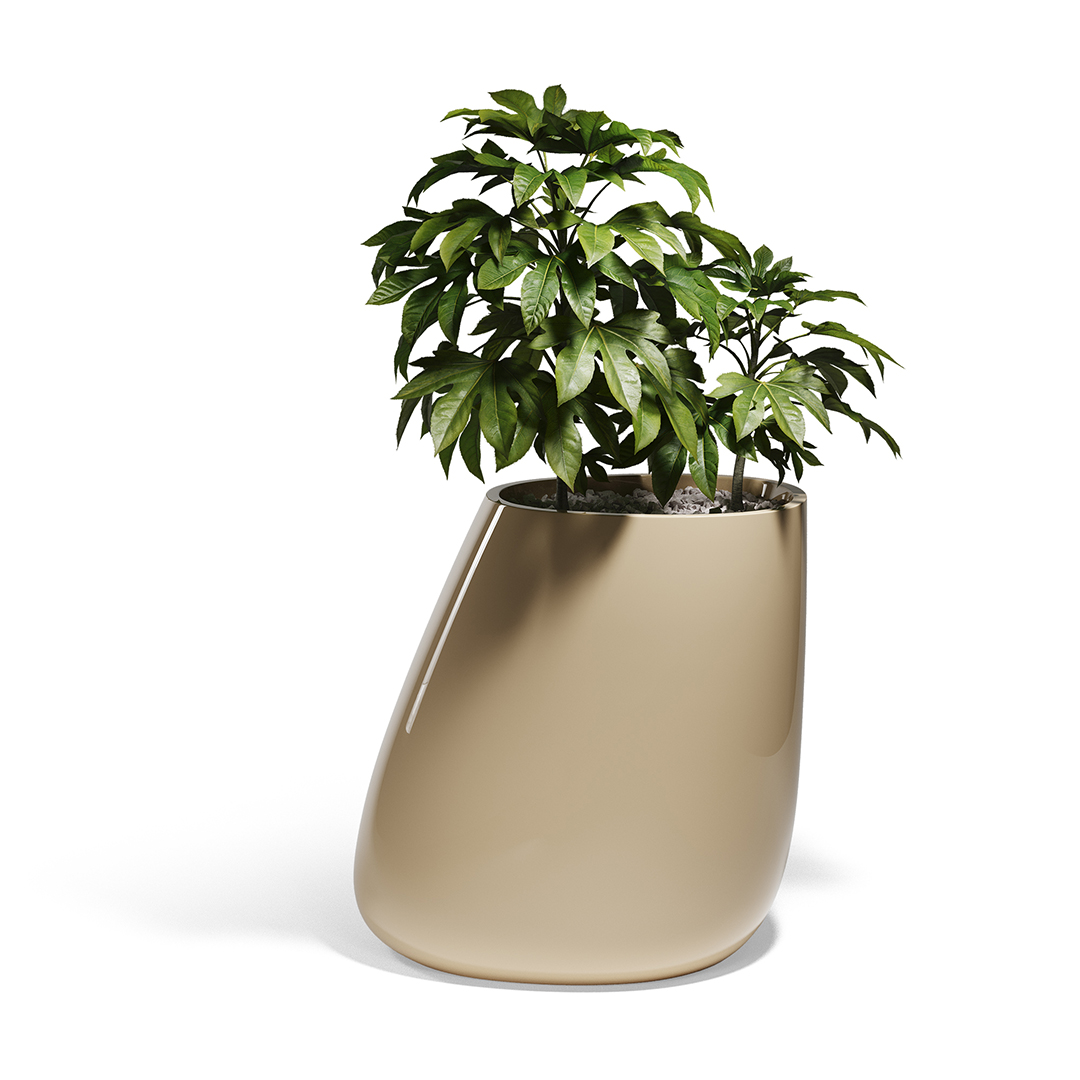 19 Vondom Stone Planter Stefano Giovannoni 55012F Cream Lacquered 