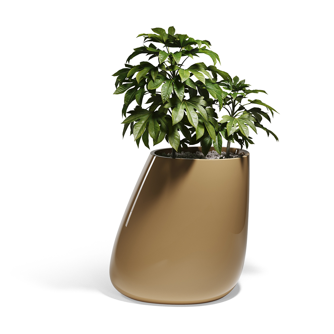 20 Vondom Stone Planter Stefano Giovannoni 55012F Camel Lacquered 