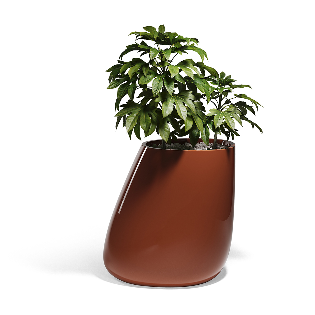 21 Vondom Stone Planter Stefano Giovannoni 55012F Clay Lacquered 