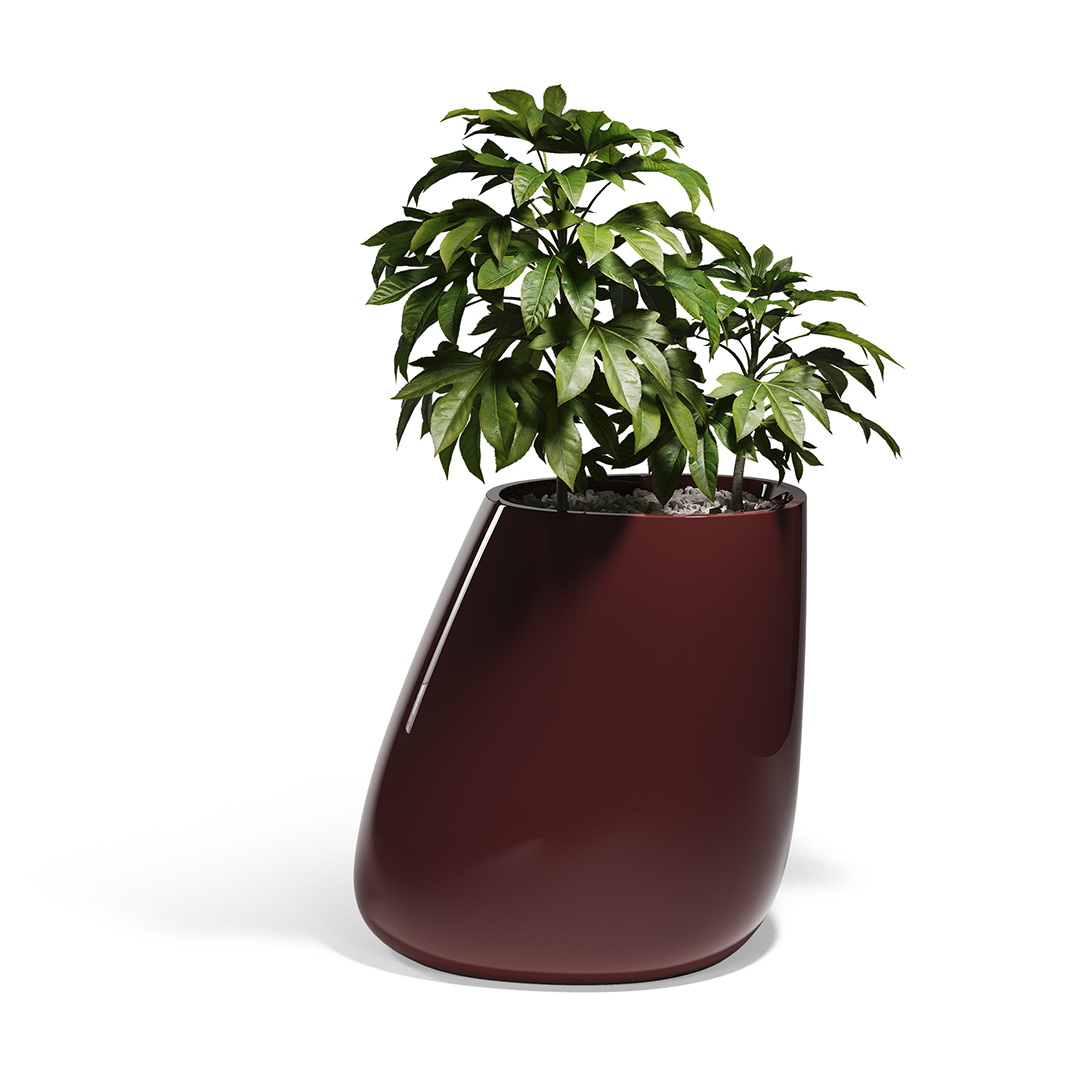 22 Vondom Stone Planter Stefano Giovannoni 55012F Garnet Lacquered 