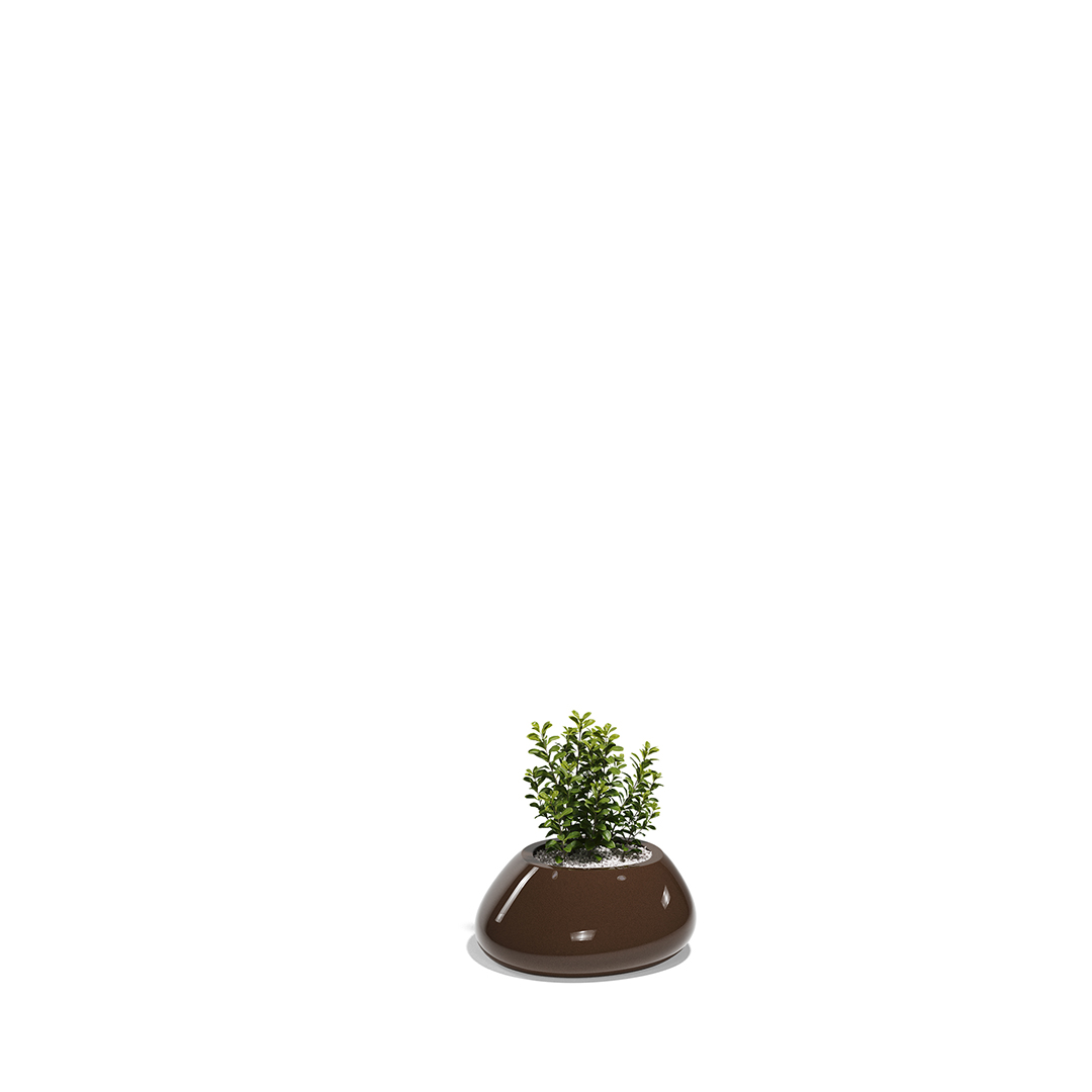 22 Vondom Stone Planter Stefano Giovannoni 55028F Brown Lacquered 