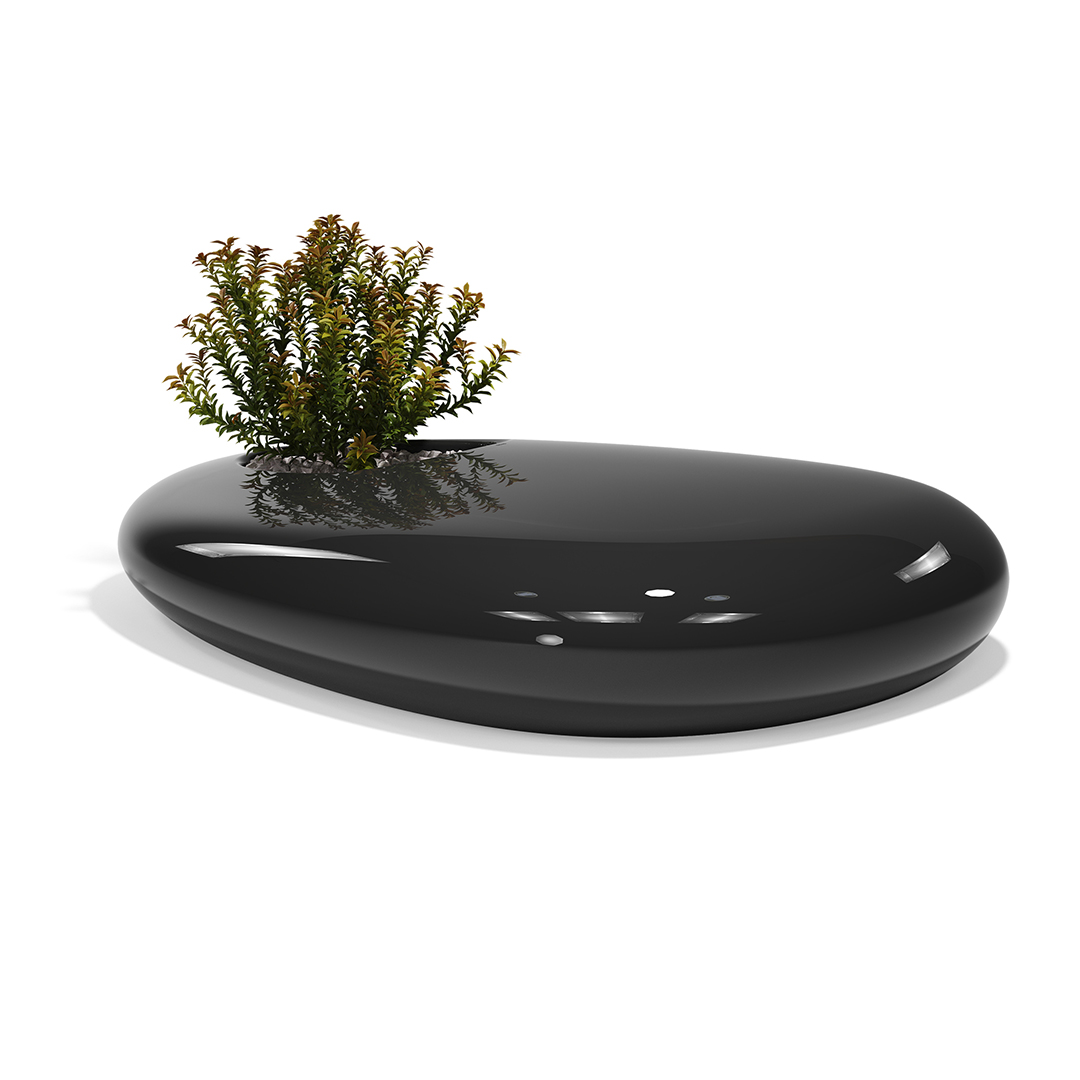 26 Vondom Stone Bench Stefano Giovannoni 55035F Black Lacquered 