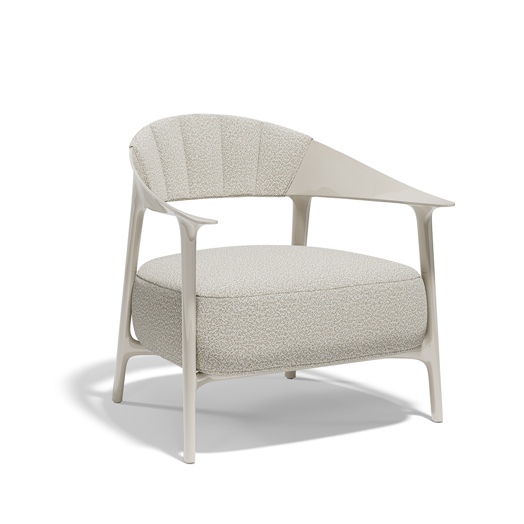 14 Vondom Africa Lounge Chair with Upholstered Backrest Eugeni Quitllet 65049F Ecru Lacquered 