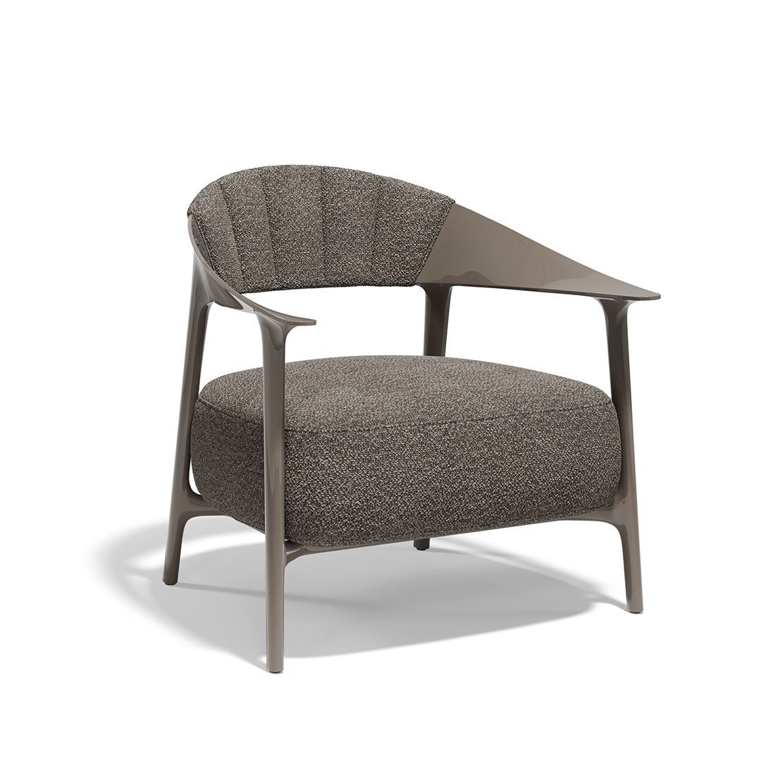 16 Vondom Africa Lounge Chair with Upholstered Backrest Eugeni Quitllet 65049F Tortora Lacquered 