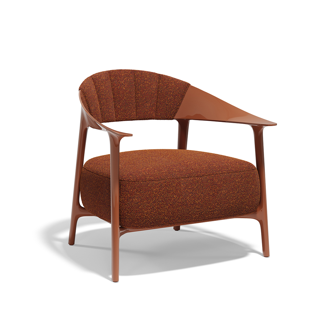 22 Vondom Africa Lounge Chair with Upholstered Backrest Eugeni Quitllet 65049F Clay Lacquered 
