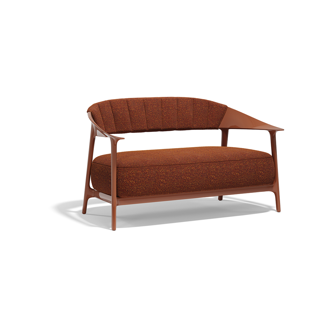 22 Vondom Africa Sofa with Upholstered Backrest Eugeni Quitllet 65091F Clay Lacquered 