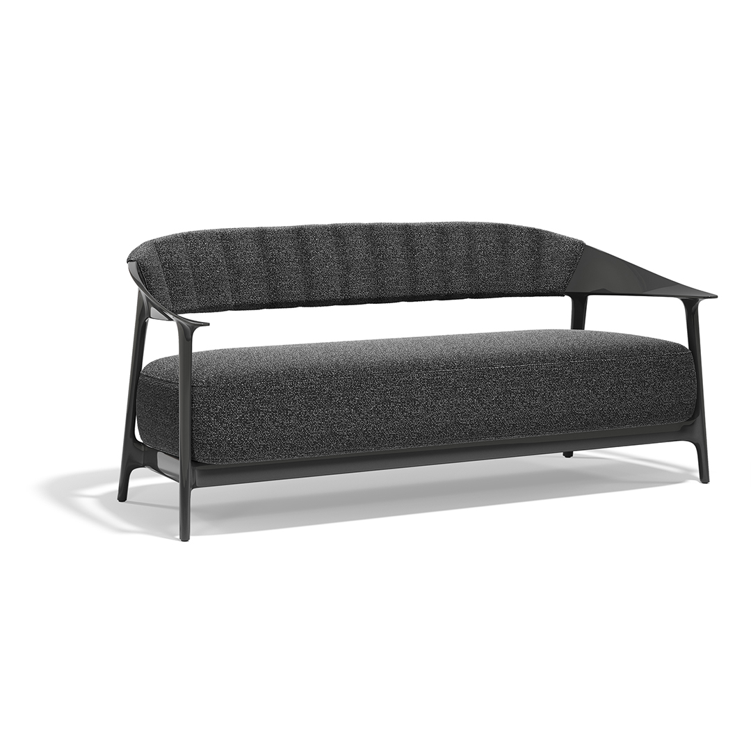 24 Vondom Africa Sofa XL with Upholstered Backrest Eugeni Quitllet 65092F Black Lacquered 