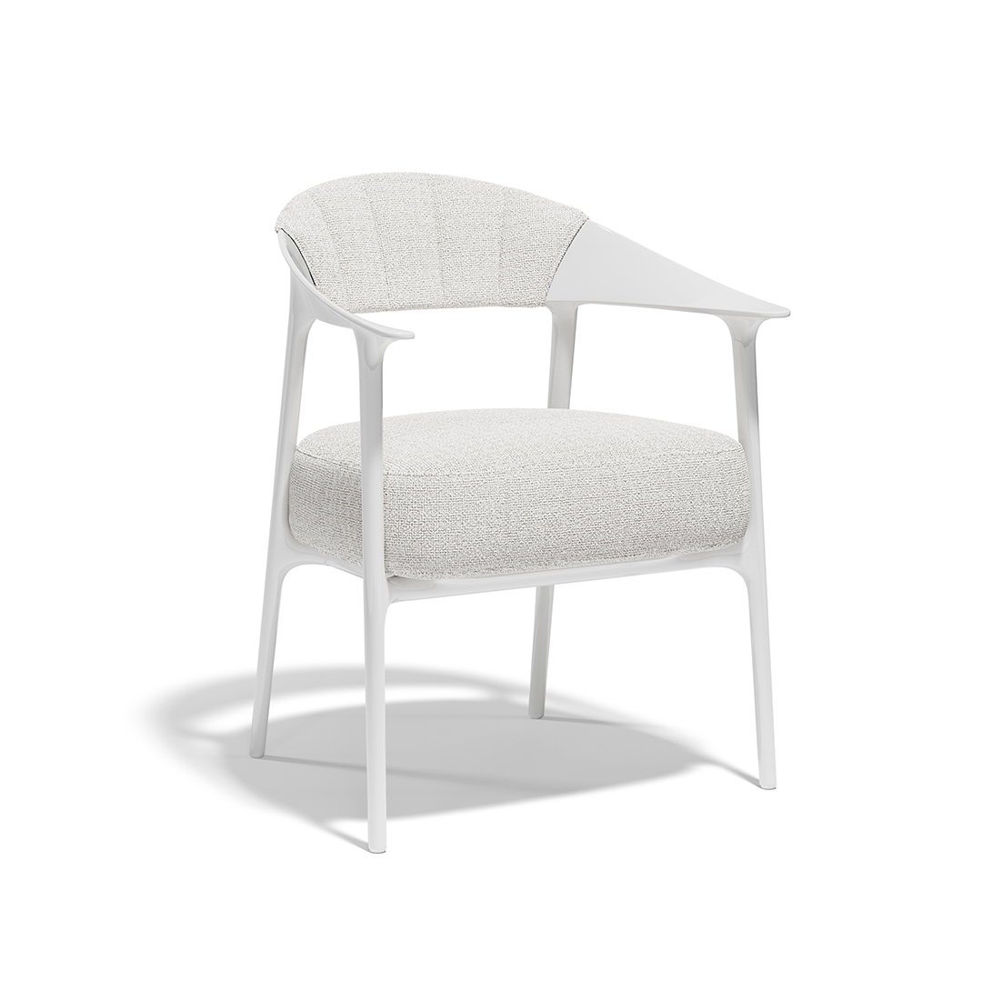 12 Vondom Africa Upholstered Armchair with Upholstered Backrest Eugeni Quitllet 65093F White Lacquered