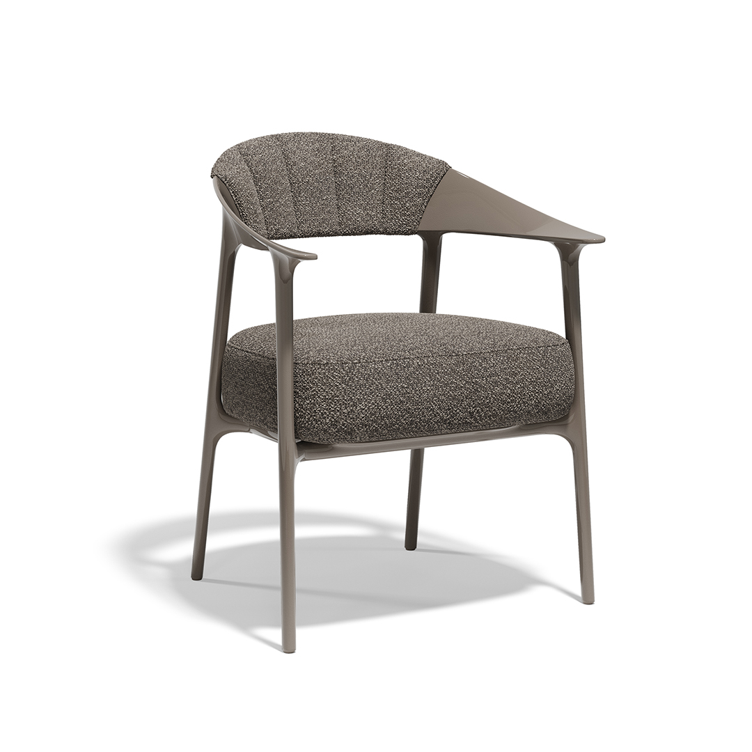 16 Vondom Africa Upholstered Armchair with Upholstered Backrest Eugeni Quitllet 65093F Tortora Lacquered