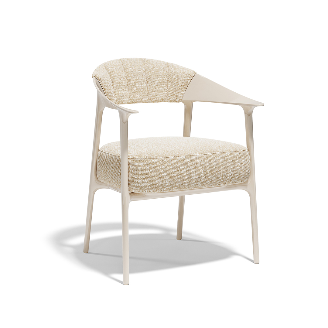 18 Vondom Africa Upholstered Armchair with Upholstered Backrest Eugeni Quitllet 65093F Cream Lacquered