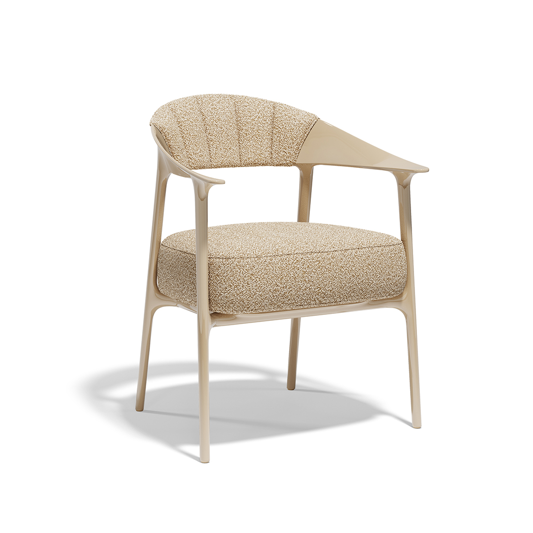 20 Vondom Africa Upholstered Armchair with Upholstered Backrest Eugeni Quitllet 65093F Camel Lacquered