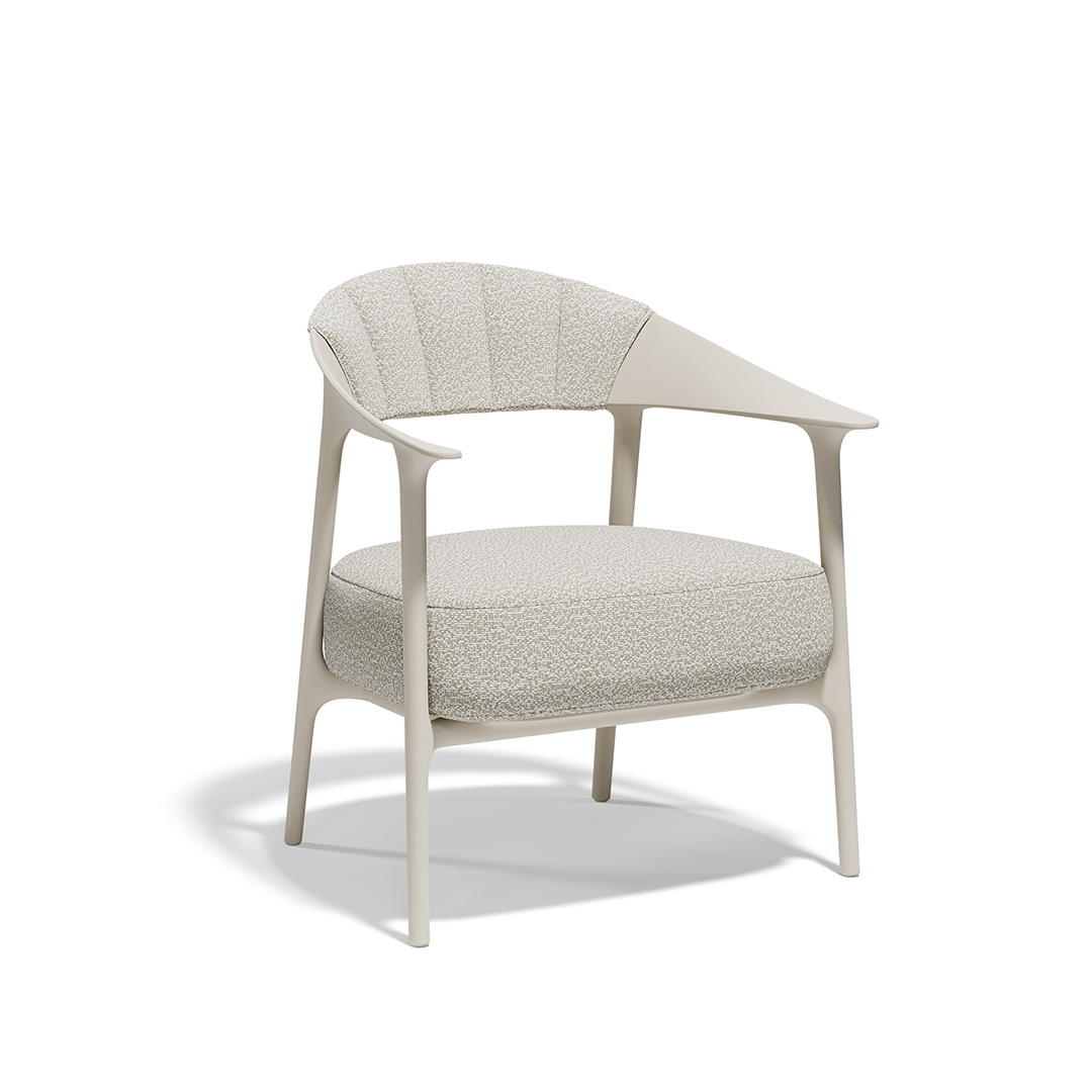 02 Vondom Africa Low Upholstered Armchair with Upholstered Backrest Eugeni Quitllet 65094 Ecru