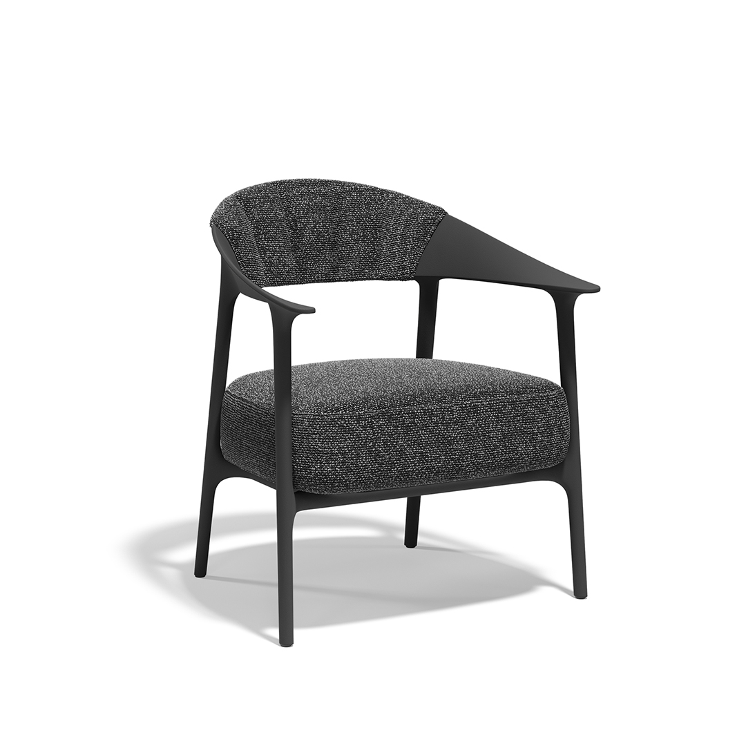 10 Vondom Africa Low Upholstered Armchair with Upholstered Backrest Eugeni Quitllet 65094 Black