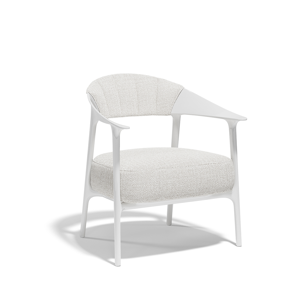 12 Vondom Africa Low Upholstered Armchair with Upholstered Backrest Eugeni Quitllet 65094F White Lacquered
