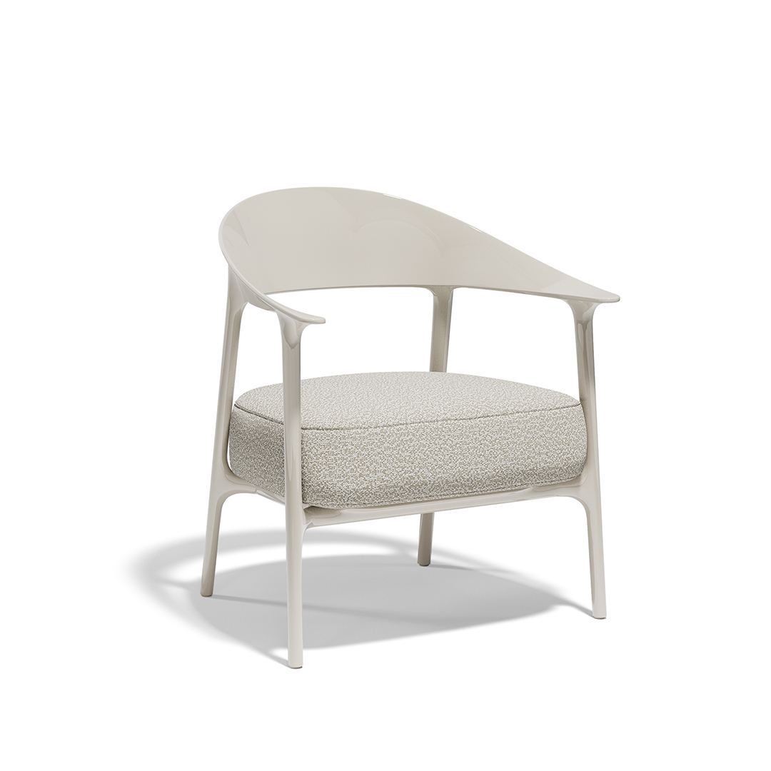 13 Vondom Africa Low Upholstered Armchair Eugeni Quitllet 65094F Ecru Lacquered