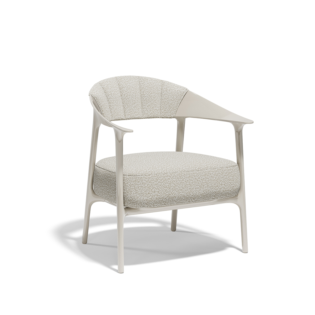 14 Vondom Africa Low Upholstered Armchair with Upholstered Backrest Eugeni Quitllet 65094F Ecru Lacquered