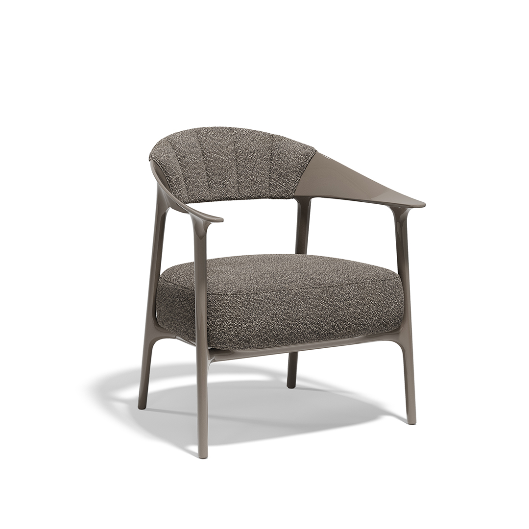 16 Vondom Africa Low Upholstered Armchair with Upholstered Backrest Eugeni Quitllet 65094F Tortora Lacquered