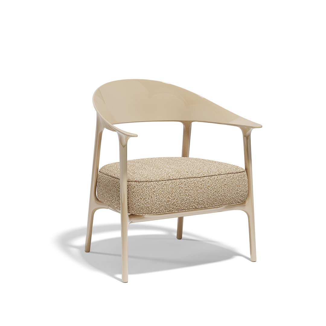 19 Vondom Africa Low Upholstered Armchair Eugeni Quitllet 65094F Camel Lacquered