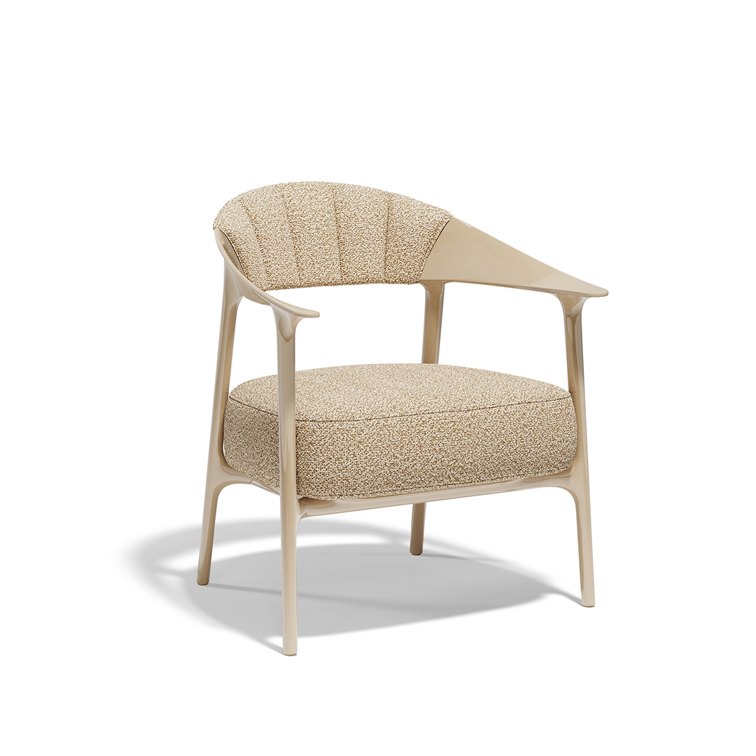 20 Vondom Africa Low Upholstered Armchair with Upholstered Backrest Eugeni Quitllet 65094F Camel Lacquered