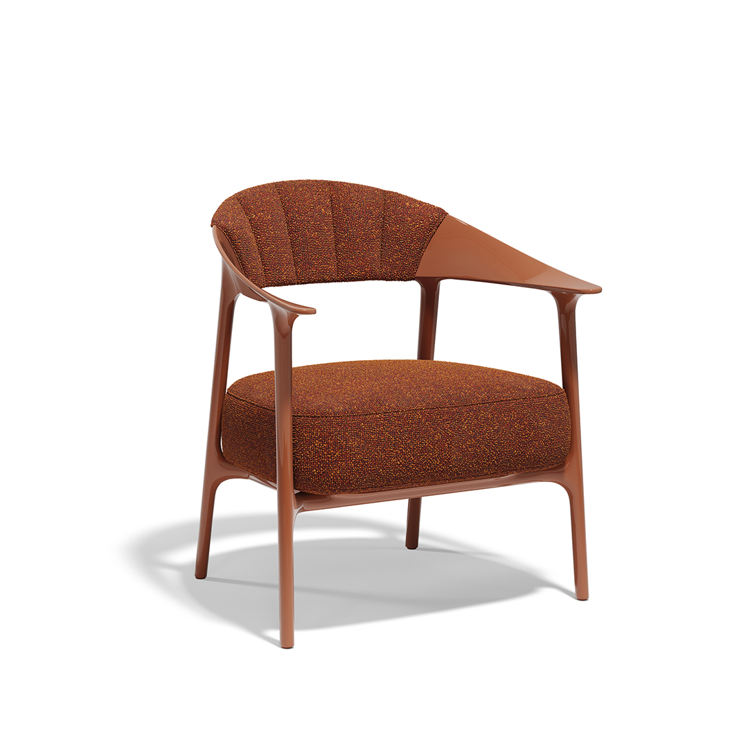 22 Vondom Africa Low Upholstered Armchair with Upholstered Backrest Eugeni Quitllet 65094F Clay Lacquered