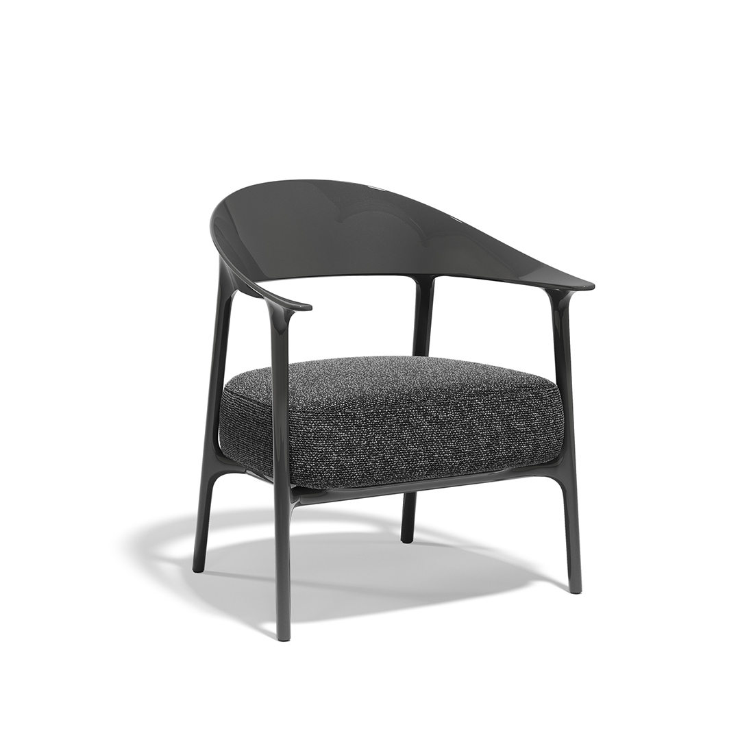 23 Vondom Africa Low Upholstered Armchair Eugeni Quitllet 65094F Black Lacquered