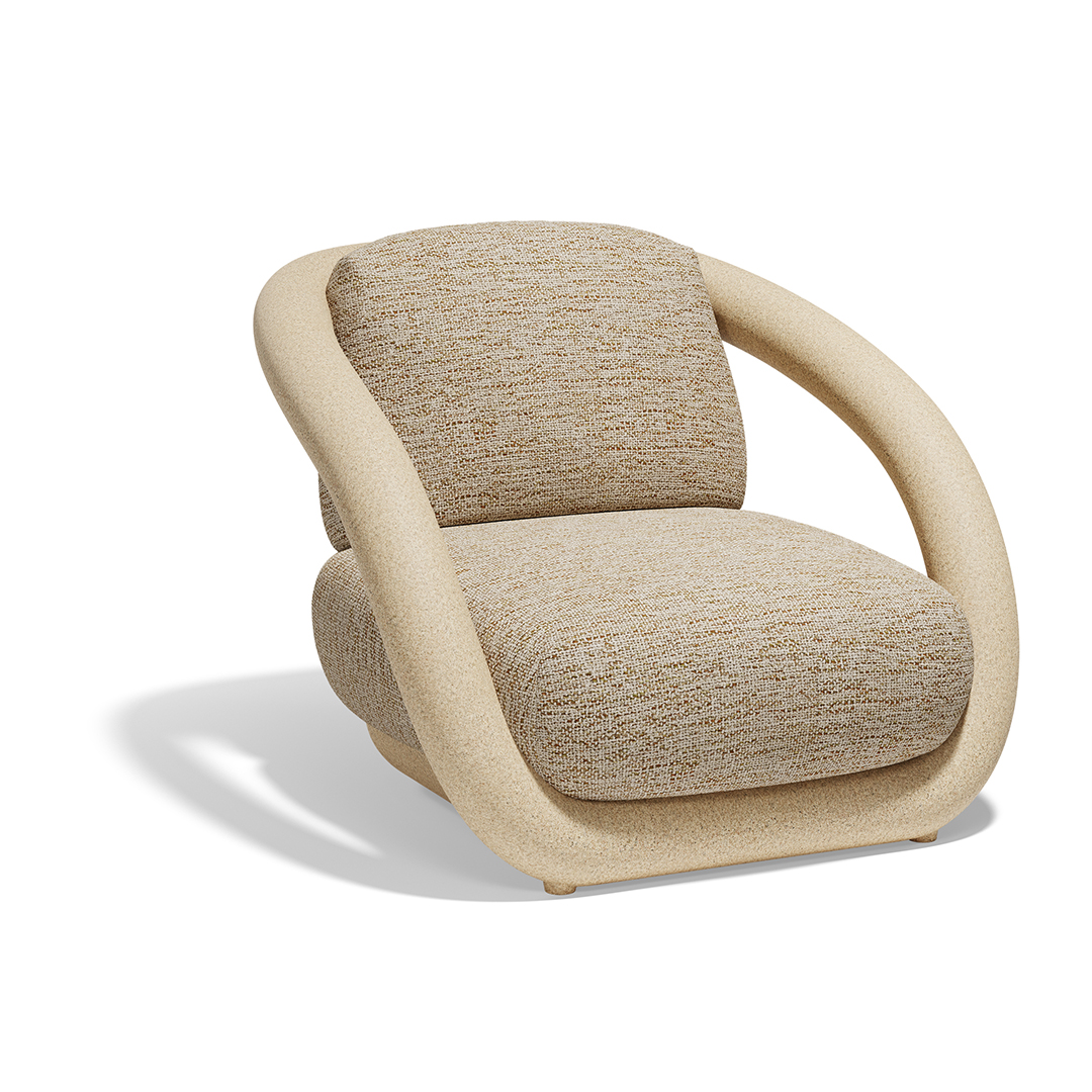 16 Vondom Mel Lounge Chair Ramon Esteve 66500 Granite Effect Cream 