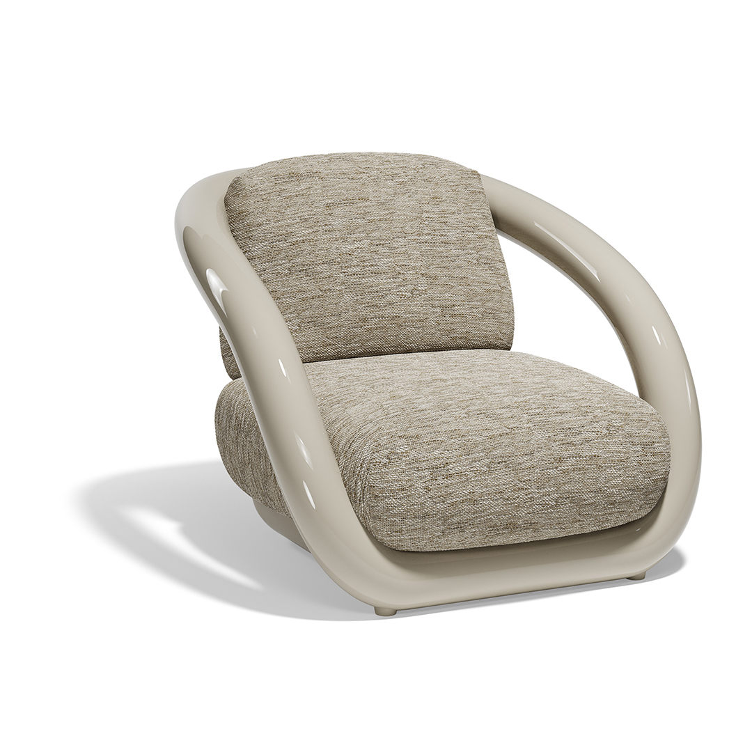 18 Vondom Mel Lounge Chair Ramon Esteve 66500F Ecru Lacquered 