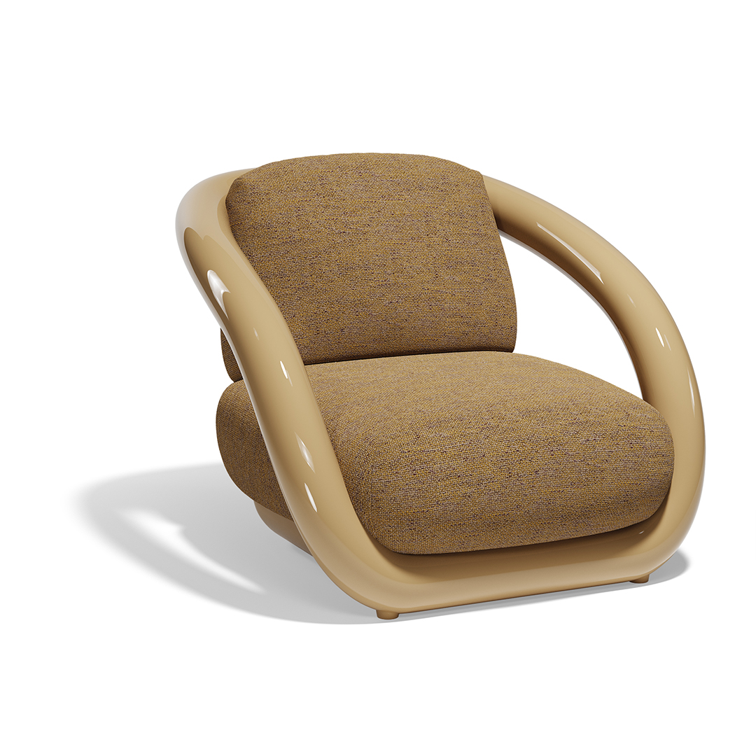 21 Vondom Mel Lounge Chair Ramon Esteve 66500F Camel Lacquered 