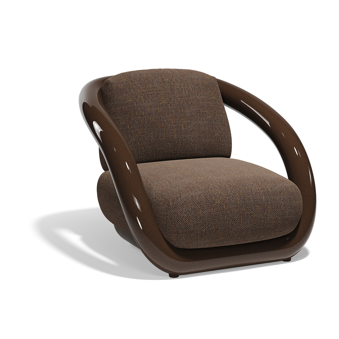 23 Vondom Mel Lounge Chair Ramon Esteve 66500F Brown Lacquered 