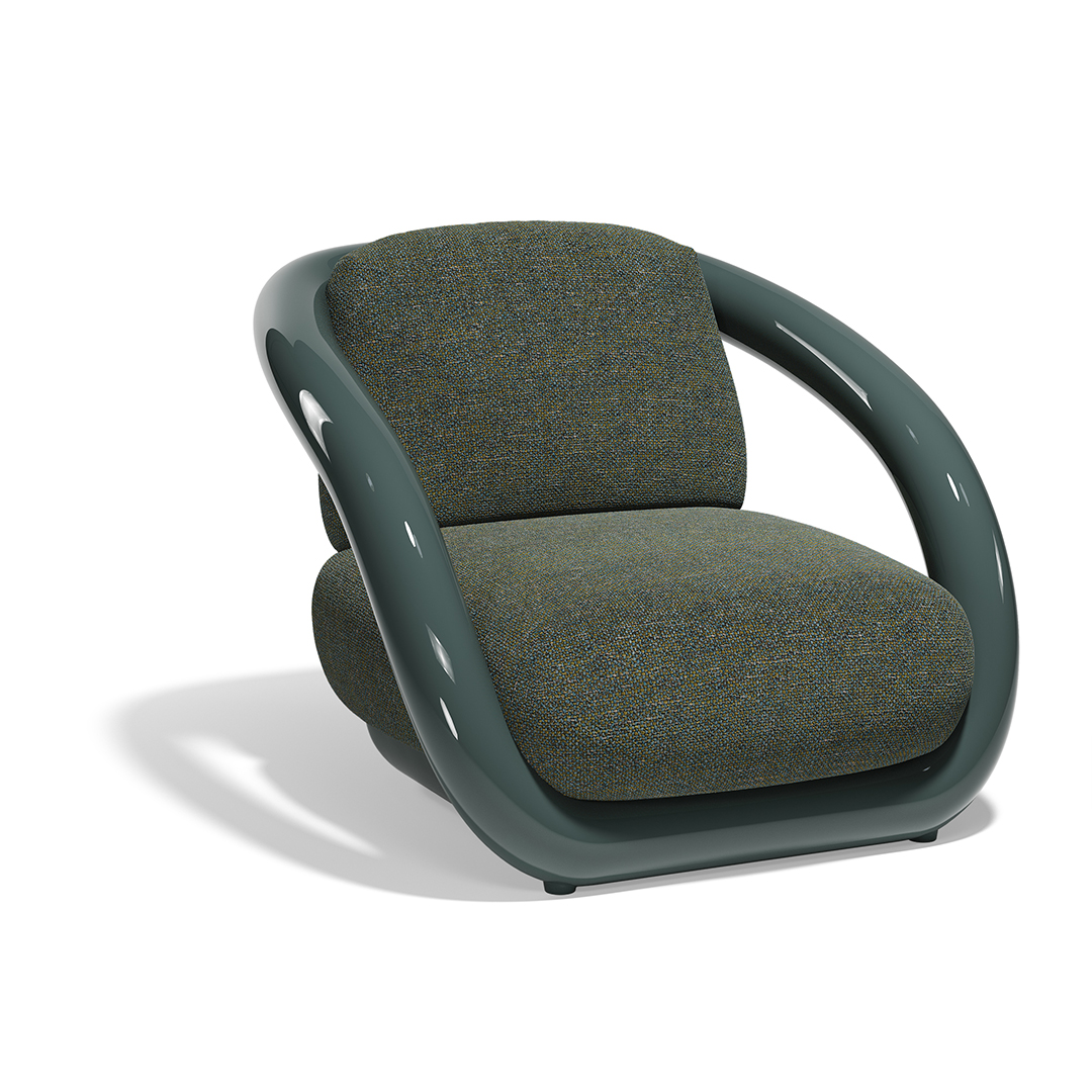 25 Vondom Mel Lounge Chair Ramon Esteve 66500F Green Lacquered 