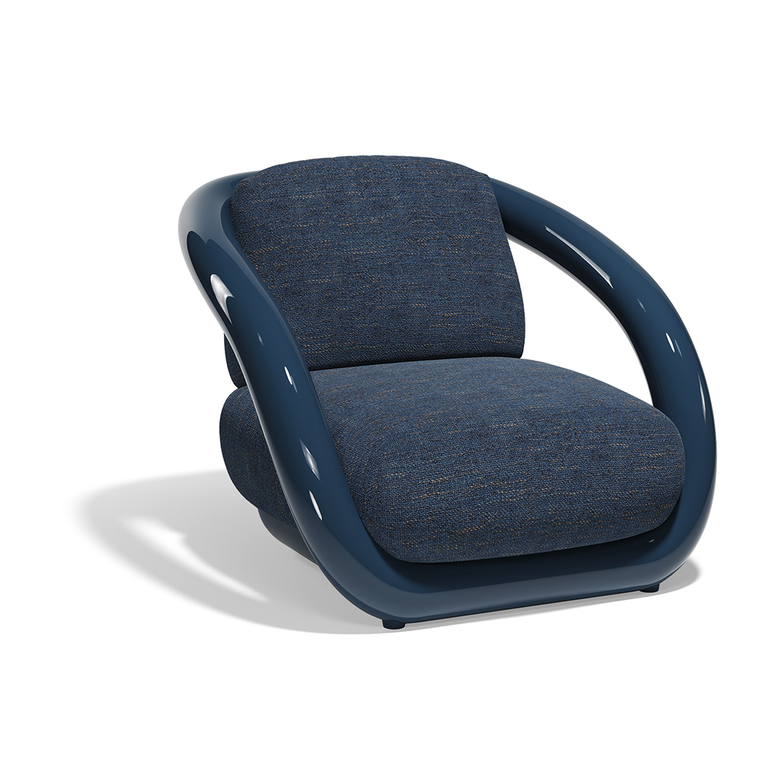26 Vondom Mel Lounge Chair Ramon Esteve 66500F Blue Lacquered 