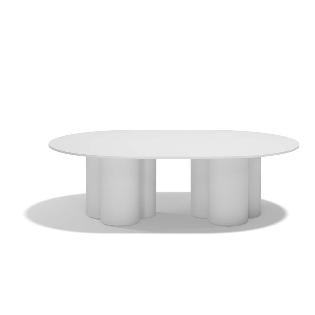 02 Vondom Mel Round Center Table Ramon Esteve 66504 White 