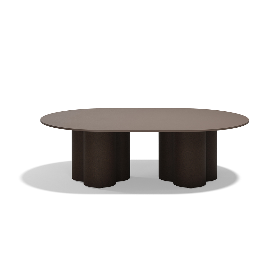 07 Vondom Mel Round Center Table Ramon Esteve 66504 Brown 