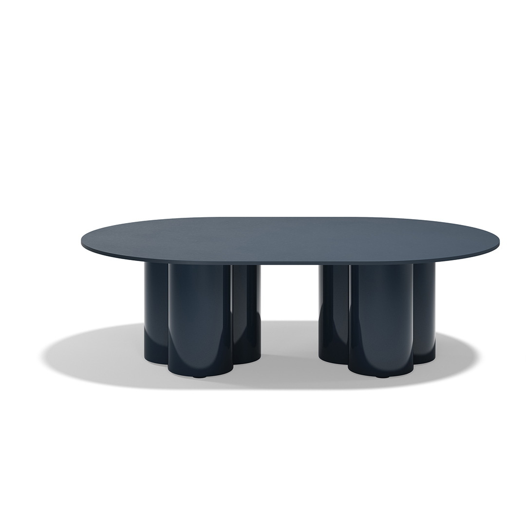 25 Vondom Mel Round Center Table Ramon Esteve 66504F Blue Lacquered 