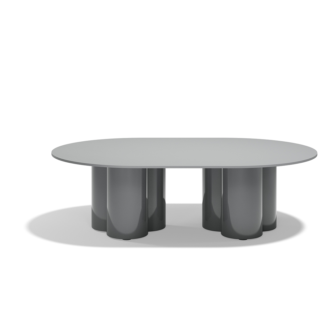 26 Vondom Mel Round Center Table Ramon Esteve 66504F Gray Lacquered 