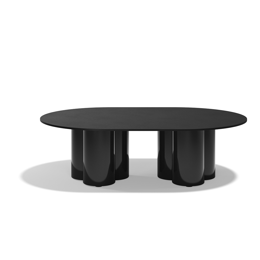 28 Vondom Mel Round Center Table Ramon Esteve 66504F Black Lacquered 