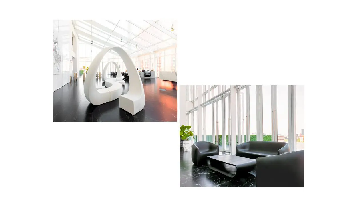 Office furniture And bench and Blow sofa by Vondom