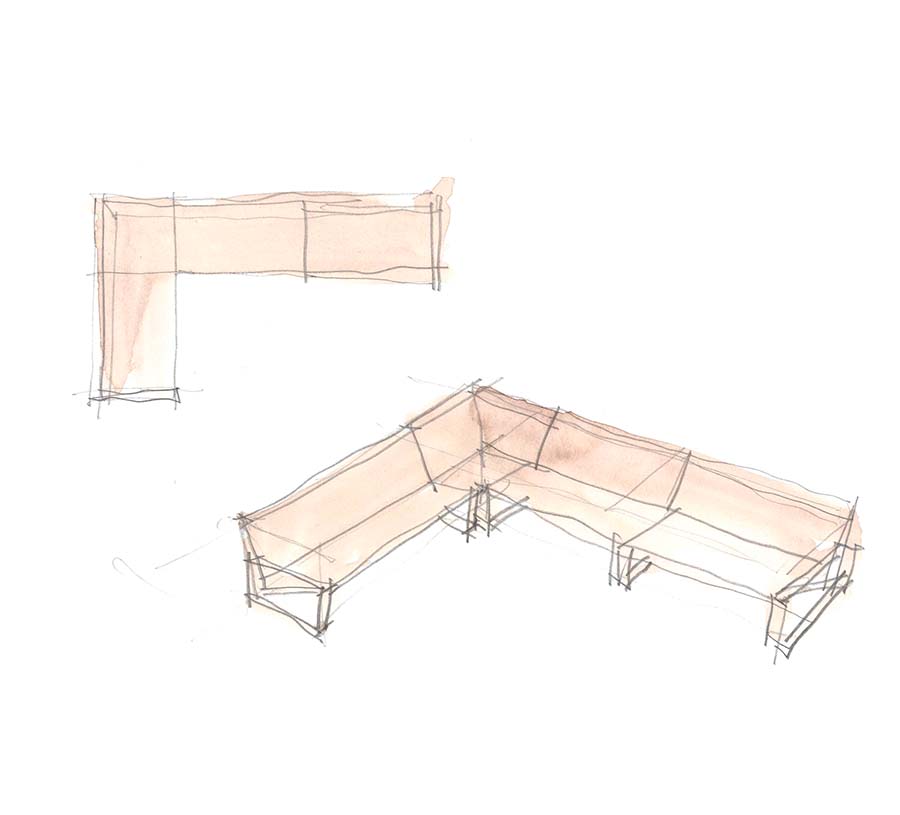 Frame outdoor sofa design by Ramon Esteve Vondom