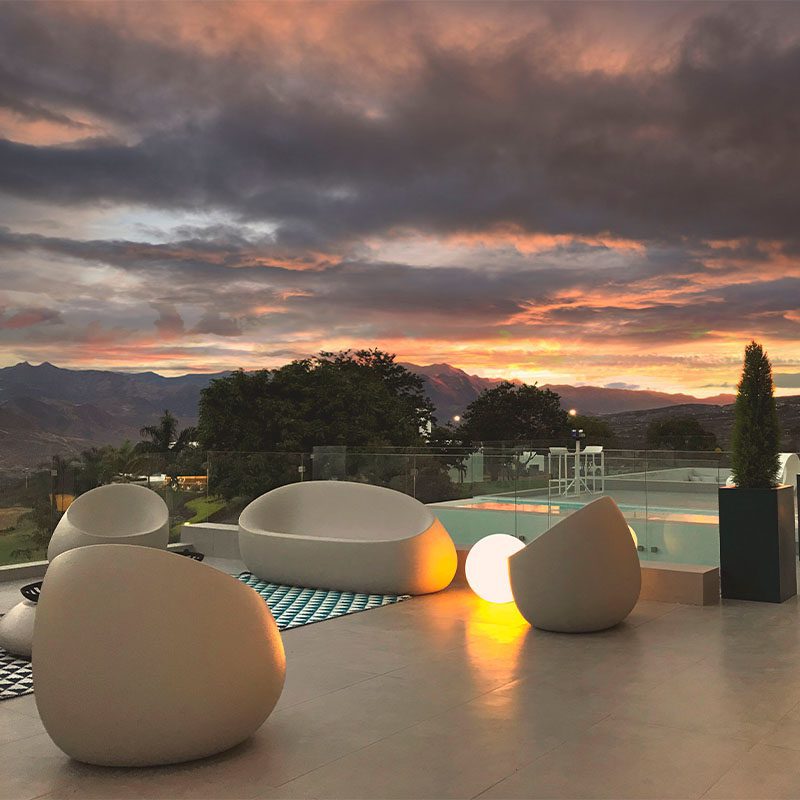 Outdoor designer furniture sofa and lounge chair Stones Collection by Vondom